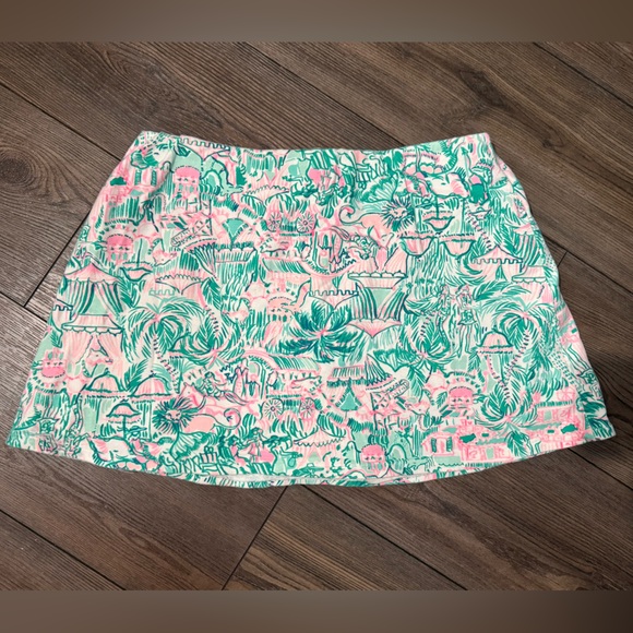 Lilly Pulitzer Madison Skort Bright Agate Green Camelflage Print Size M - Picture 4 of 4